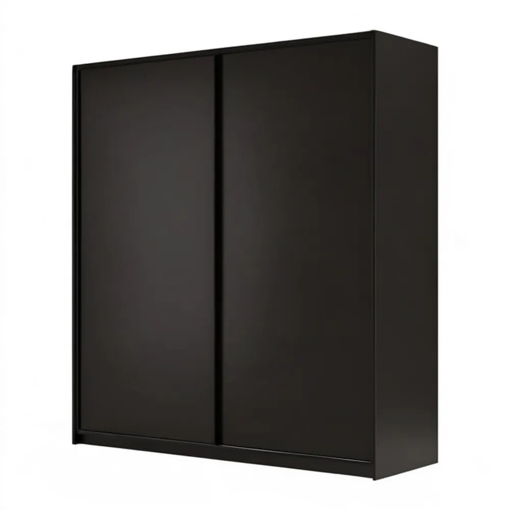 Czarna szafa przesuwna 120 x 60 x 200 cm z 2 drzwiami i 4 półkami
