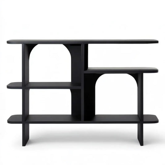 Czarna konsola z 4 półkami MDF 120 x 30 x 100 cm