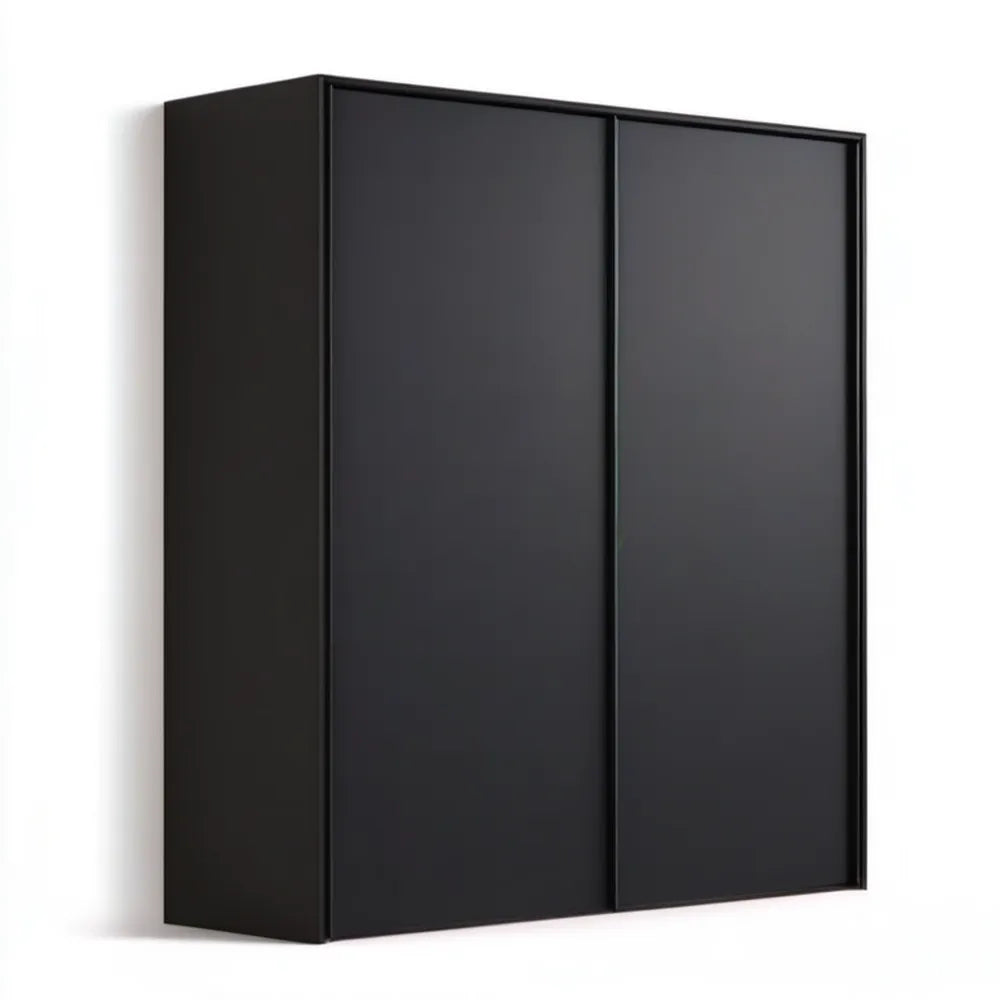 Czarna szafa przesuwna 2-drzwiowa 200 x 60 x 200 cm