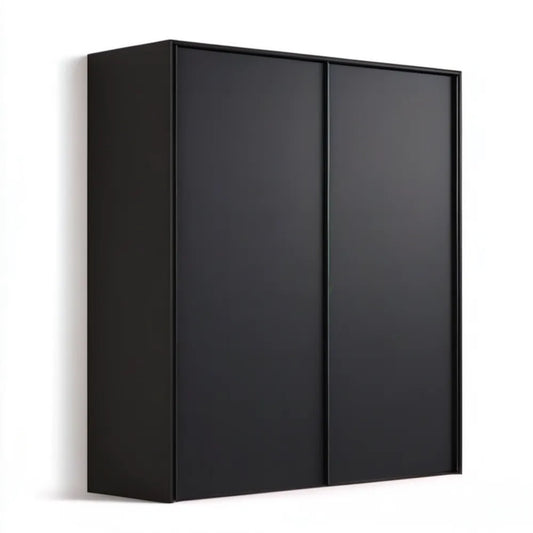 Czarna szafa przesuwna 2-drzwiowa 200 x 60 x 200 cm